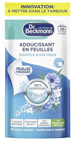 Dr. Beckmann Feuilles Magiques® - Adoucissant en Feuilles - Souffle d'Air Frais x30 Lavages