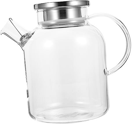 ULTECHNOVO Jarra Grande De Vidrio Para Agua Recipiente Transparente Hervidor De Agua Para Cocina y Uso Familiar