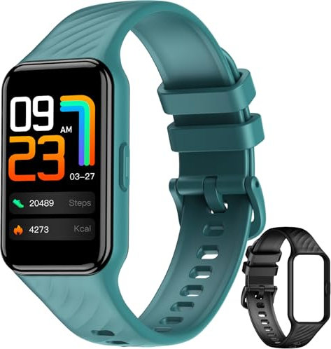 Baolubao Smartwatch, Reloj Inteligente Hombre Mujer, 1,47 Reloj Inteligente Hombre, Oxímetro, Podómetro, Sueño, Pulsometro, Compatible con Android iOS, Pulsera Actividad Impermeable IP68(2 Correa)
