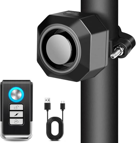 Sistema di allarme per bicicletta con USB ricaricabile, accessori antifurto, antifurto con telecomando, wireless, lucchetto per bicicletta, pendente, per scooter, MTB, Ebike, E-Scooter