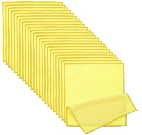 PATIKIL Paño para Limpiar Gafas 7.87 x 7.87, 24 Pcs Paños Microfibra para Limpiar Gafas Suaves Y Absorbentes para Lentes Cámara Gafas Pantallas Teléfonos Dispositivos, Amarillo