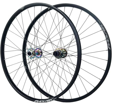 26 27,5 29 Zoll Mountainbike Laufradsatz BOOST Steckachse Vorne 15*110mm Hinten 12*148mm Scheibenbremse MTB Laufräder 32H Felge DH/XC/AM 360 Klicks Fahrradrad Für 7-12s Kassette(Colorful,27.5'')