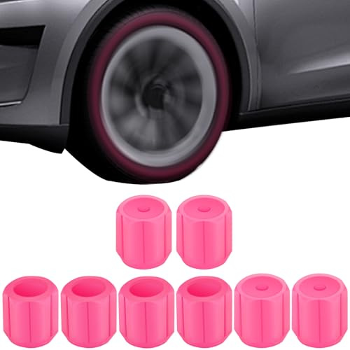 8 Stück Ventilkappen Auto Leuchtend, Universelle Fluoreszierende Reifenventilkappen Fahrrad, Autoventil Fluoreszierende, Ventilkappen Auto für Reifen,Fahrrad & Motorrad,Reflektierende Autoventilkappen