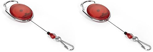 Durable 832703 Enrouleur Style Longueur 80 cm Attache Ceinture avec Mousqueton Universel Rouge Translucide Sachet de 1