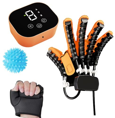 MXHACD Guanto Robot per Riabilitazione, Guanti Robotici per Mano Colpita, Guanti Robot per Allenatore per Riabilitazione Dita Emiplegia, Ortesi per Dita(Size:M,Color:Sinistra)