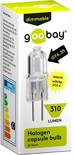 Goobay 9095 Halogen Stiftsockellampe für Sockel GY6.35 20W