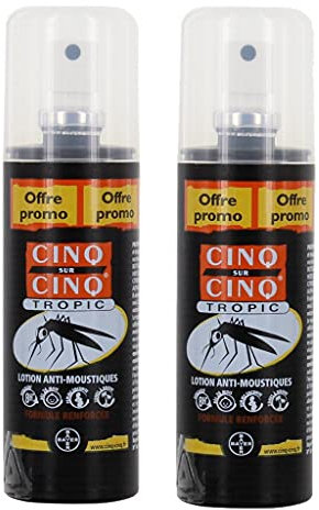 Cinq sur Cinq - Protection contre les Moustiques Spray Tropic 100 ml - Lot de 2 x 100ml
