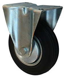 200 mm Transportgeräterolle Transportrolle als Bockrolle Vollgummi