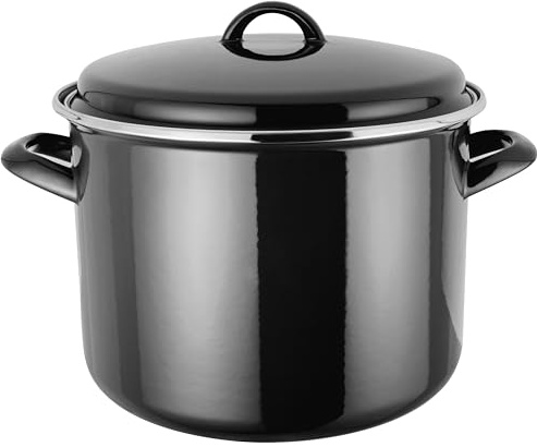 Judge Essentials Enamel, 24cm Stockpot, 7.8L, Enamel, Black
