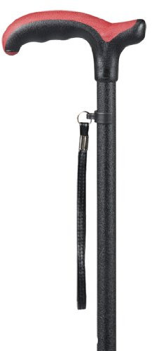 Exklusiver Gehstock mit COMFORT SOFT Derbygriff struk. schwarz inkl. Schlaufe