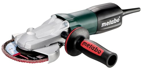 metabo WEF 9-125 Quick Flachkopf-Winkelschleifer, 910 W, 125 mm Scheiben | Fuer enge Winkel bis 43 Grad, inkl. Schnellspannmutter, Zusatzhandgriff und Lamellenschleifteller, 2,1 kg Gewicht