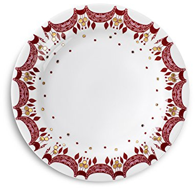 Bjørn Wiinblad Weihnachtsteller Ø20 cm Guirlande handgefertigt, rot