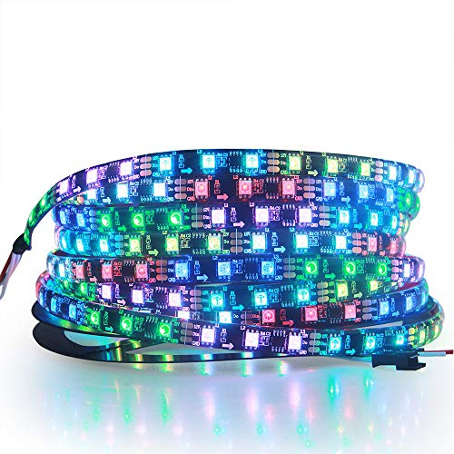 ALITOVE WS2811 RGB-IC Addressable LED Light Strip 16.4ft 300LEDs 12V LED Strip Lights Dream Color Programmable LED Pixel Rope Light Waterproof IP65 with 3M VHB Adhesive Back(No Adapter & Controller)