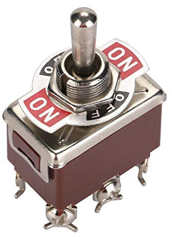 5 interruptores de palanca ON-OFF-ON, 3 posiciones, 6 pines, interruptor de palanca 15 A 250 V para coche, electrodoméstico, mando industrial soporte 12 mm