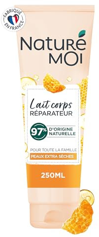 Naturé Moi Latte corpo riparatore con estratto di miele di Limousin biologico e olio di avocado, Nutre e idrata la pelle, Per pelli extra secche, 250ml