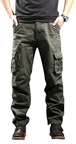 Tomwell Mens Cargo Combat Work Trouser with Knee Pad Pockets and Reinforced Seams with Multi Pockets Hard Wearing Workwear Green Medium