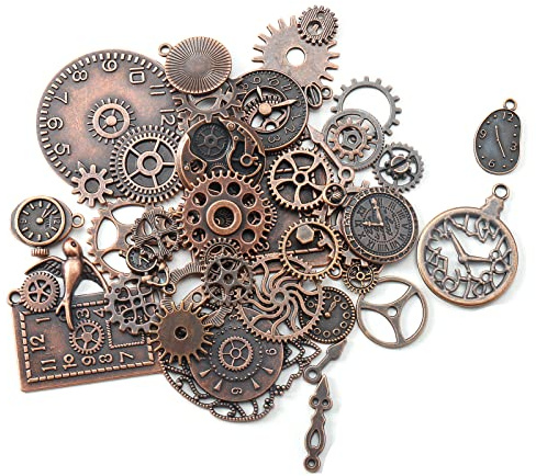 HERZWILD Steampunk Zahnräder Metall Armbanduhr Zahnrad Charms Vintage Steampunk Zahnräder Anhänger Charms Zahnraeder Steampunk Anhänger Metall für Schmuck Basteln