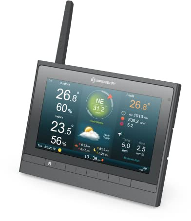 Bresser Station de base supplémentaire/de rechange pour centre météo MeteoChamp 7003510 avec différents modes d'affichage