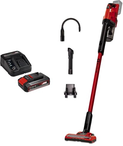 Einhell Aspirador de polvo de mango con batería TE-SV 18 Li-Solo PXC (iones de Li, 18V, aspirador de polvo con bat 2.5, sin bolsa, recipiente colector de 0,6l, tecn. de ciclón, sist. de filtro triple)