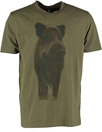 OS Trachten Herren T-Shirt Kurzarm Jagdshirt mit Rundhalsausschnitt Smuxu