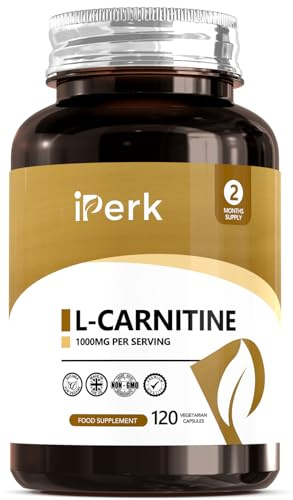 iperk L-Carnitine 1000mg per Servings | 120 Vegan Capsules | High Strength Non-GMO, Gluten Free Supplement | 2 Months Supply