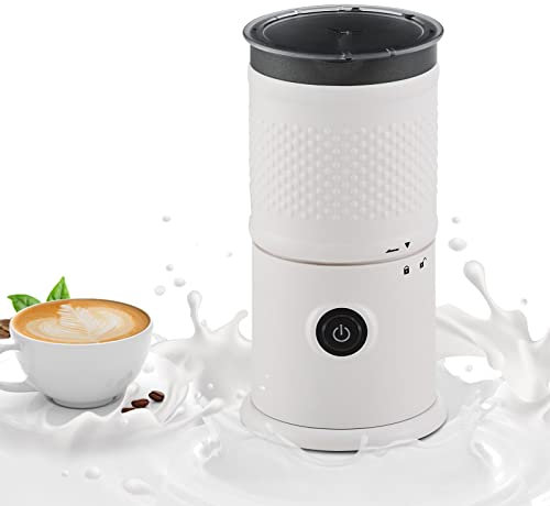 CLIPOP Milk Frothers Electric Milk Steamer for Coffee, Hot Chocolates Maker, Latte, Cappuccino, 3 in1 Automatic Milk Frother Machine Cold/Hot Frothing and Milk Heating, 300ml 450W (White)
