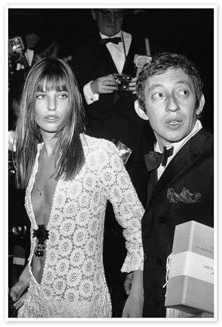 Jane Birkin och Serge Gainsbourg Poster av Celebrity Collection 70 x 100 cm Svartvitt Tavlor Väggdekoration