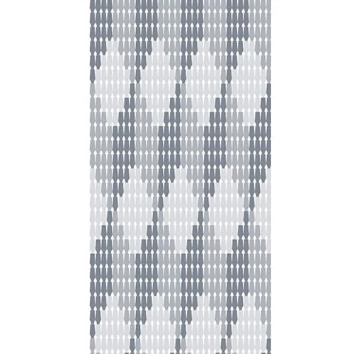 VIRSUS Tenda a Piastrine Antimosche in PVC 4130, misura 120x230 cm, tenda per porte e finestre, moschiera a pannello, Frangivista e Decorazione, zanzariera per insetti (Rombi Bianchi e Grigi)