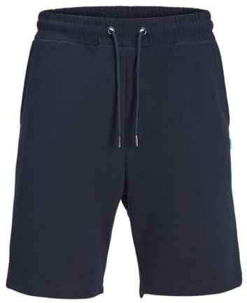 JACK & JONES Pantalones Cortos de Sudadera Bermuda Ajuste cómodo hasta la Rodilla con Bolsillos Laterales, Color:Azul-2, Talla:S