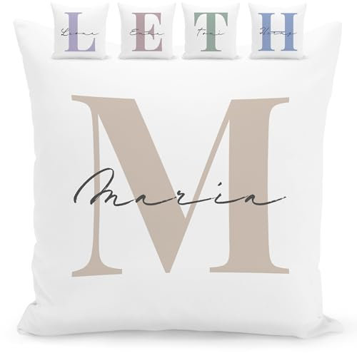 DEL MÀ Unique & Personal Buchstaben Kissen personalisiertes Kissen mit Namen Zierkissen Couchkissen Dekokissen Deko Sofakissen 40x40 cm inkl. Füllung und Bezug