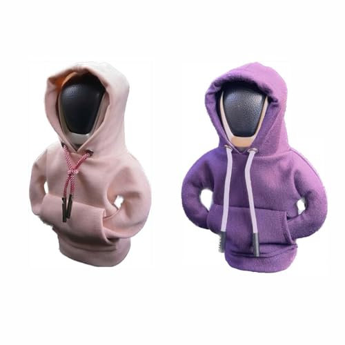 CULTP 2pcs Schaltknauf Hoodie Shifter für Renault 25 1984–1992,Funny Schalthebel Haube Abdeckungen Dekoratives Zubehör,A4-Pink Purple