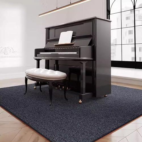 Klavier-Teppichschutz, Schallschutz, Rutschfester Teppich, Schlagzeug Teppich, für Klavier Schallschutzmatte Anti-Rutschmatte Antivibrationsmatte Piano Bodenschu(Size:200×240cm,Color:Dark gray)