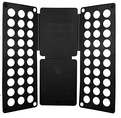 BORSAD Erwachsene Kinder Magische Kleidung Ordner T Shirts Pumper Organizer Falten Sparen Zeit Schnelle Kleidung Faltbrett Kleidung Halter (Farbe : Schwarz, Size : 40-48 cm)