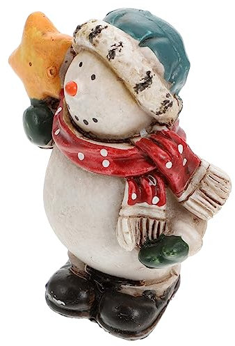 ORFOFE Weihnachten Miniatur Schneemann Ornament Harz Handwerk Weihnachten Decor Für Wohnzimmer