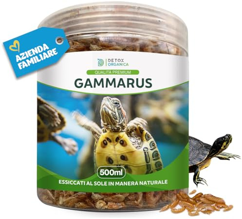 Detox Organica Gammarus 500ml - Mangime per Tartarughe d'Acqua | Gamberetti 100% Naturale - Senza Additivi - Ricco di Proteine, Calcio, Minerali (500ml)