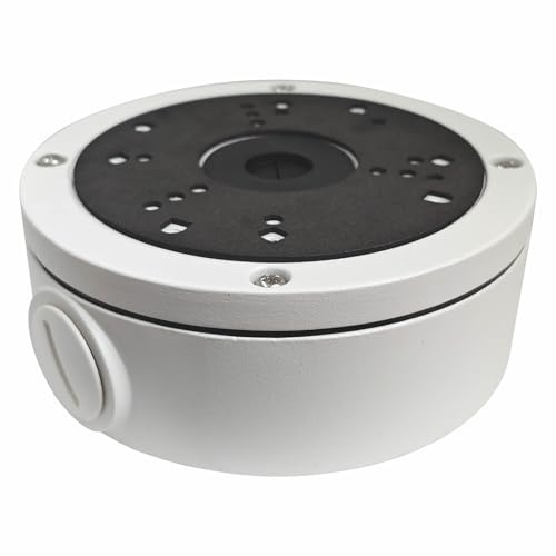 CCTV Camera Junction Box, CCTV Camera Deep Base for Security Surveillance Cameras, Outdoor Waterproof Cable Hidden Box For CCTV, IP Cameras, Dome and Bullet Type, Solid Metal - Large - 135mm (White)
