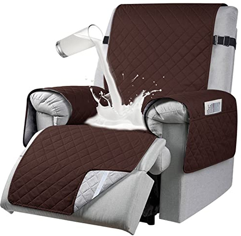 RAPRAP Sesselbezug für Relax neigbar, 100% wasserdicht, Bezug für Relax-Sessel, 1-Sitzer mit 6 Taschen, braun, 1 Sitz