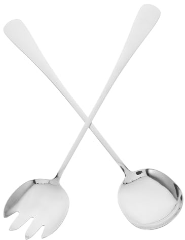LABRIMP Long Handle Salad Forks Stainless Steel Serving Spoons Set Buffet Forks for Kitchen Cutlery