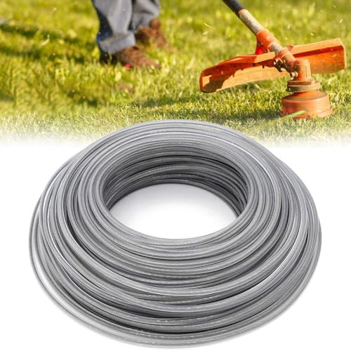 AVCXEC Filo Decespugliatore Acciaio, Filo Decespugliatore 2,4 mm X 60 m, Filo per Decespugliatore, Filo Tagliaerba, Filo Acciaio per Decespugliatore, Filo per Tagliaerba per Erbacce, Cortile, Giardino