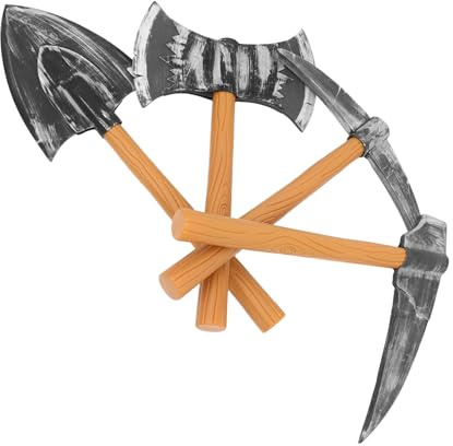 4 Stück Realistische Schaumstoff Spitzhacken und Äxte Requisiten | Halloween Cosplay und Bühnenauftritte, Leicht Tragbar, Kunststoff mit Schaumstoff, Farbenfroh