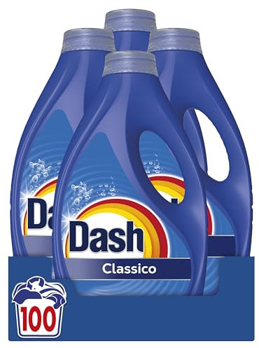 Dash Power Detersivo Liquido Lavatrice, 100 Lavaggi (4x25), Classico, Rimuove Le Macchie, Igienizza, Brillantezza Per I Capi