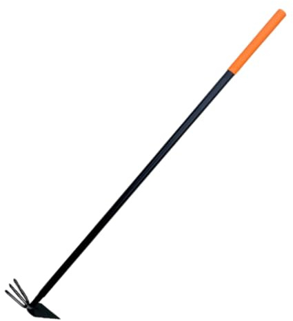 pokm toolsmarket - Doppel-Hacke mit Herzblatt & 3 Zinken – Gartenhacke 2in1 für Unkraut & Boden –115 cm – Herzform Hacke – mit Metallstiel – Made in EU