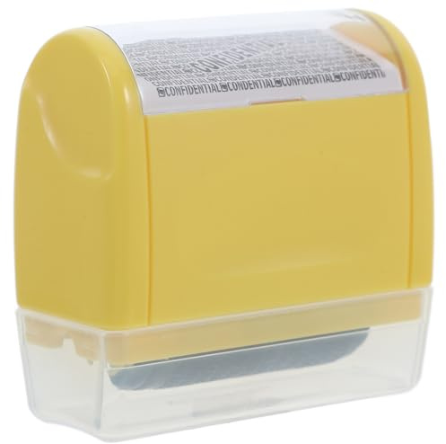HOODANCOS Confidential Roller Stamp Large Yellow 3 Privacy Ink Refills, Identity Protection Roller Stamps for Secure Address Blocking and Theft Prevention