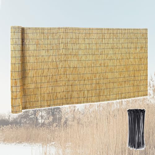 Brise-vue en bambou pour jardin, terrasse, piscine, canisse naturelle, facile à installer, 60 cm/90 cm/120 cm de hauteur (carbonisé)