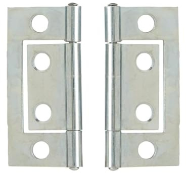 Bifold Door Hinges 75mm (3 inch) Zinc Plated Flush Door Bifold Gate Hinge for Kitchen Corner Cupboard Cabinets Wardrobe Pack of 2