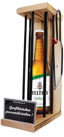 Personalisierte Geschenke für Männer Frauen Geschenkidee - Eiserne Reserve Black Edition Veltins Pilsener Bier (1 x 0.5 l) incl. Notsäge - Papa Mama Geburtstag Hochzeit