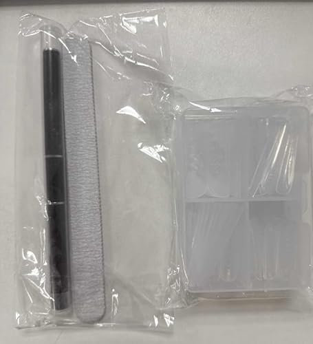 96 Stücke Polygel Starter Set,Dual Tips Nägel, 4 Formen Nagelverlängerung Polygel Nägel Schablone Set mit Dual-Ended Nagel Pinsel und Nagelfeile (Transparent)