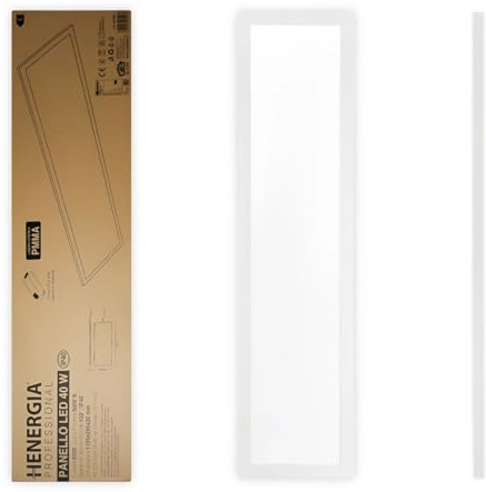 KOMBO HENERGIA - Panel LED, Pannello LED da Soffitto 1195x295 mm 40W 5200 Lumen, Luce Bianca 5000K – UGR<19, Driver Lifud, Cornice Alluminio – Illuminazione per Uffici e Ambienti di Lavoro