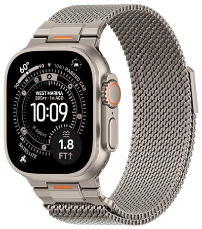 SOLOLUP Milanese Loop Magnetic Strap for Apple Watch Ultra 3/2 Strap 49mm 46mm 45mm 44mm 42mm 41mm 40mm 38mm Men,Stainless Steel Mesh Metal Connector Band for Apple Watch 11 10 9 8 7 6 5 4 3 SE 3/2nd