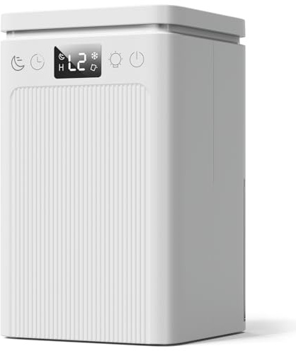 Luftentfeuchter 2.2L,Raumentfeuchter Elektrisch Entfeuchter mit LED Display,Ultra Leiser,2-12-Stunden-Timer,7 Farben Licht,Auto-Stopp & Automatisches Entfrosten,Ideal für Schlafzimmer, Badezimmer.